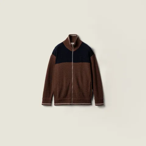 Cashmere zipper cardigan