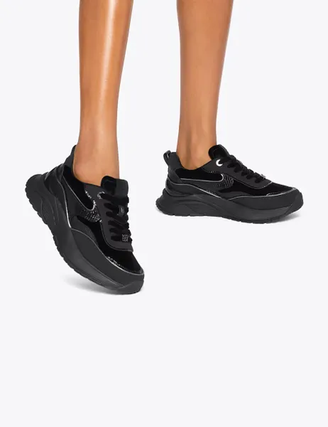 Kurt Geiger Lace Up Chunky Trainers Black