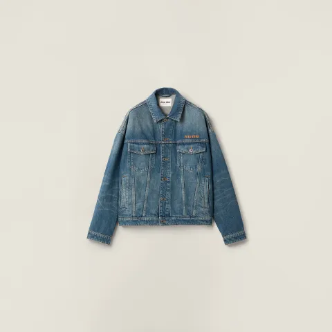 Denim blouson jacket