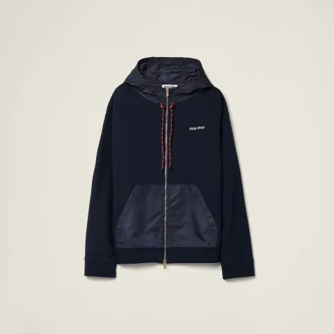 Cotton fleece zipper hoodie