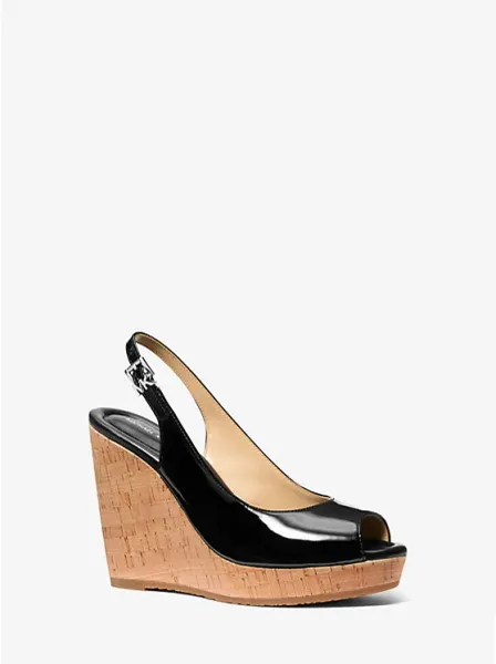 Michael Kors Rosie Patent Leather Wedge Sandal