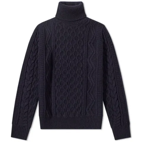 Cable Roll Neck Knit