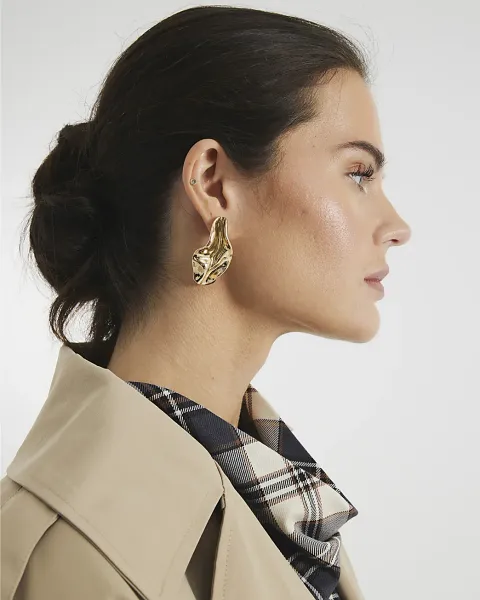 River Island Molten Stud Earrings
