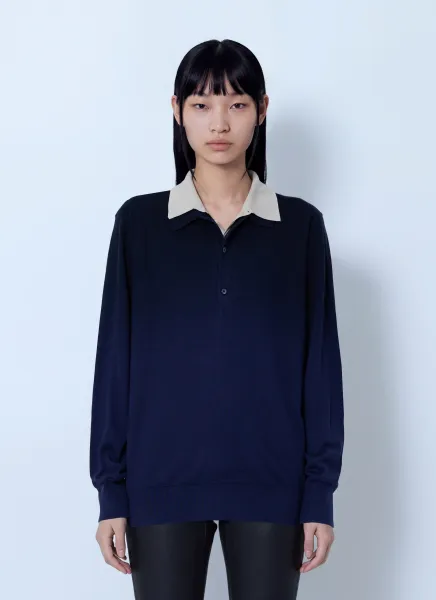 Silk Blend Polo Knit