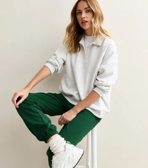 New Look Women's Dark Green Cuffed Ankle Joggers