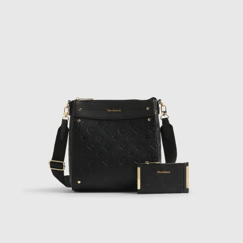 River Island Monogram Embossed Messenger Bundle