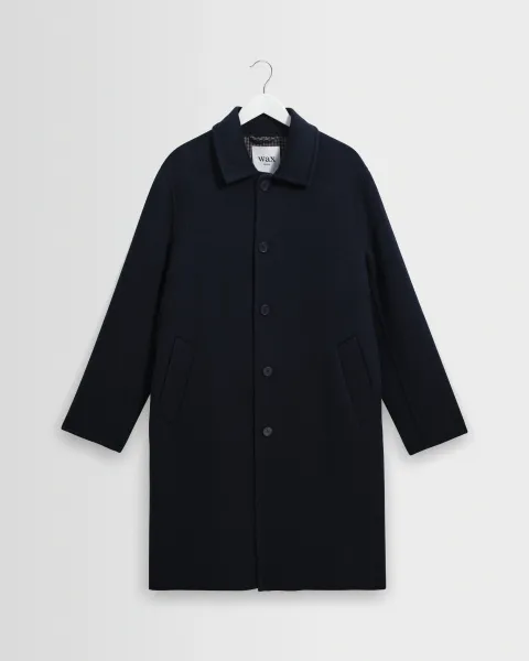 Stan - Navy Double Face Car Coat