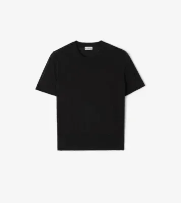 Check Panel Wool Silk Top in Black