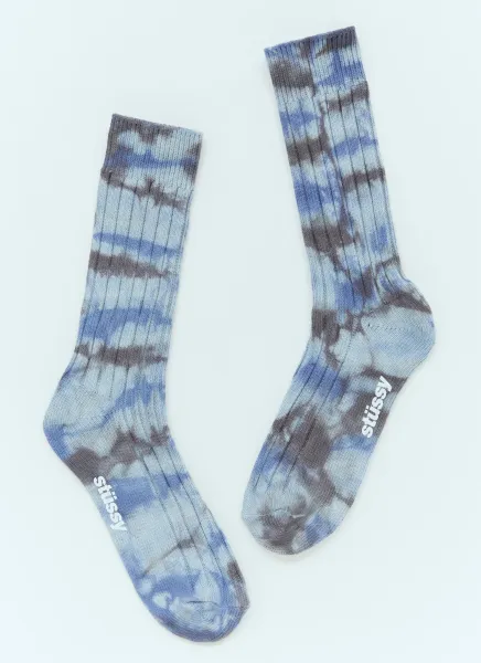 Multi-Dyed Ribbed Socks