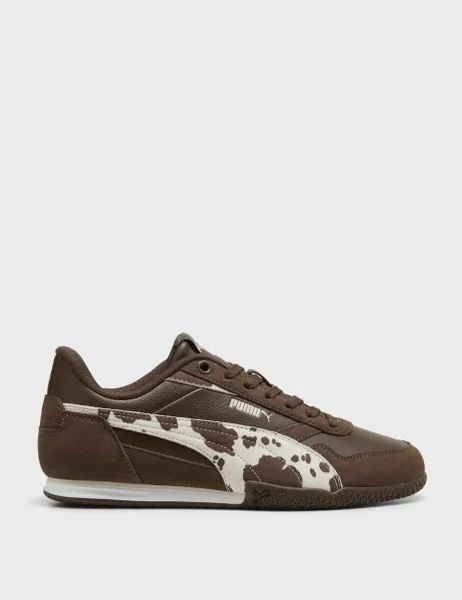 Puma Bella Donna ESD Wild Suede Animal Print Trainers Brown Mix