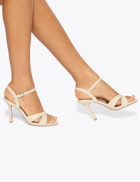 Kurt Geiger Soraya Ankle Strap Stiletto Heel Sandals White