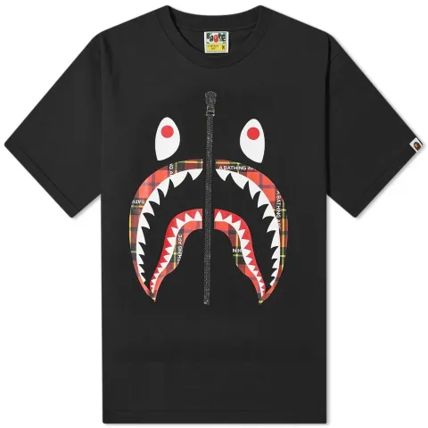 BAPE Logo Check Shark T-Shirt