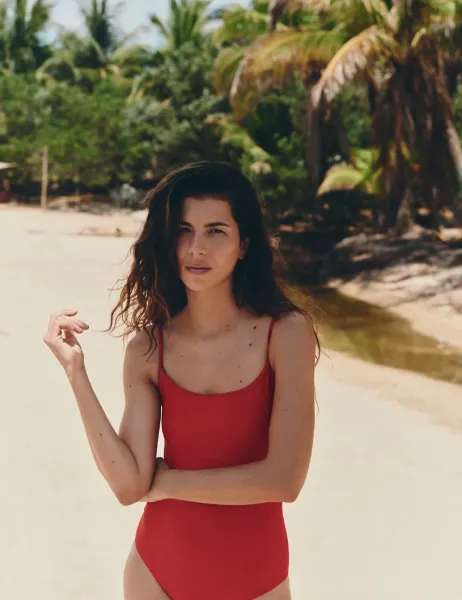 Marks & Spencer Cami Scoop Neck Swimsuit Lacquer Red