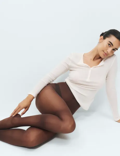 Marks & Spencer 2 Pack 15 Denier Medium Support Sheer Tights Rich Quartz