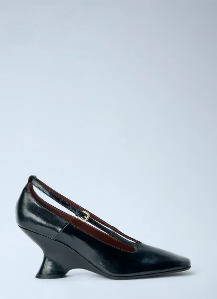 Dries Van Noten Leather Wedge Pumps