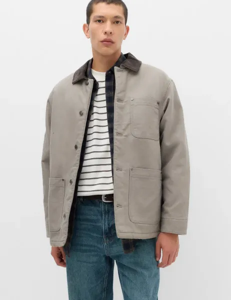 Marks & Spencer Pure Cotton Barn Jacket With Borg Lining Clay