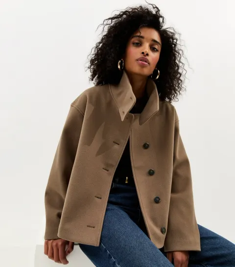 Women's Mink Relaxed Funnel Neck Jacket