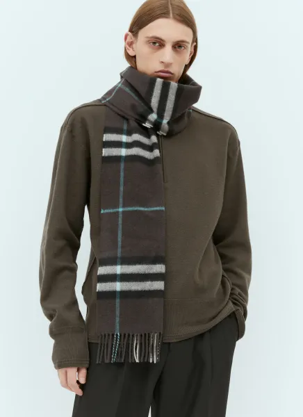 Check Cashmere Scarf