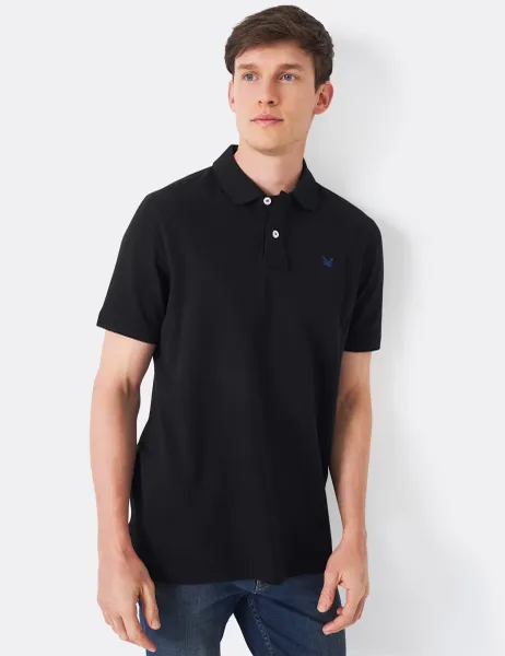 Pure Cotton Piqué Polo Shirt Black