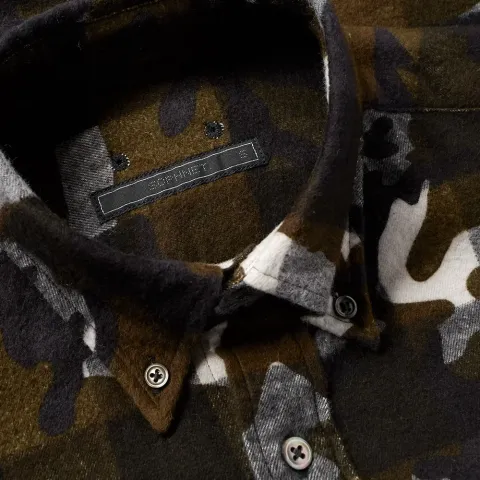 SOPHNET. Camouflage Flannel Check Shirt
