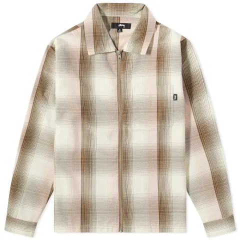 Shadow Plaid Zip Shirt
