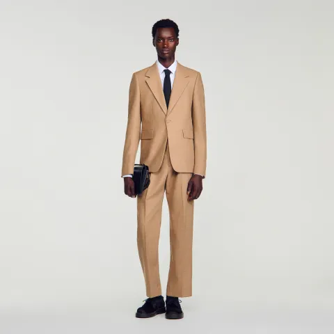 Loose wool suit jacket