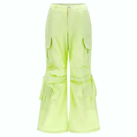 Freddy Cargo Trousers - High Waisted - Full Length - Lime Green