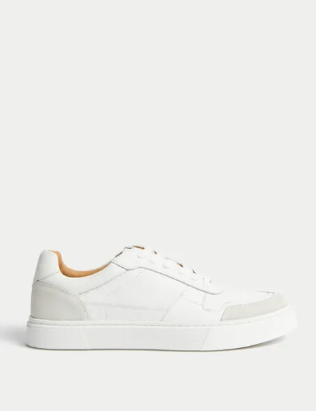 Autograph Leather Lace Up Performance Trainers with Freshfeet White