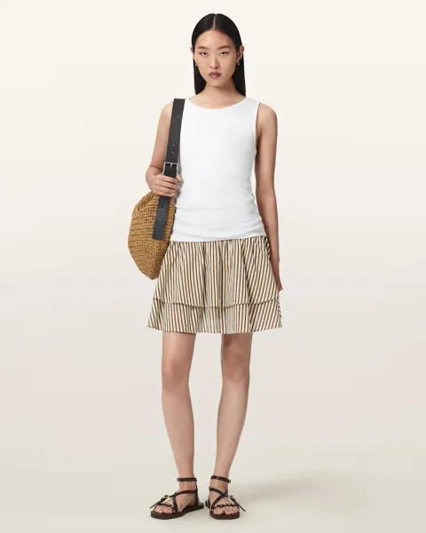Kali Cotton Striped Mini Skirt