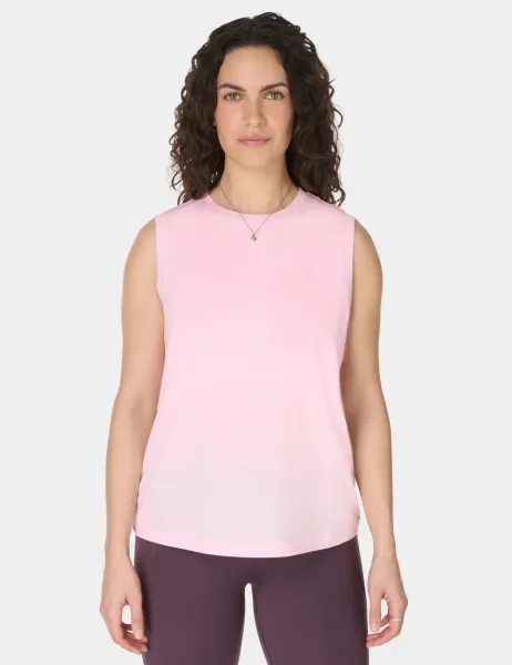 Sweaty Betty Essential Cotton Rich Crew Neck Vest Top Light Pink
