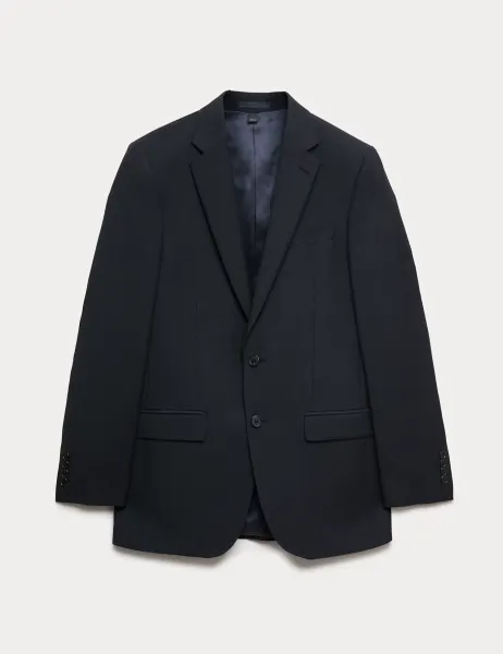 Regular Fit Premium Pure Wool Suit Jacket Navy