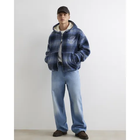 River Island Borg Lined Check Corduroy Ri Hoodie