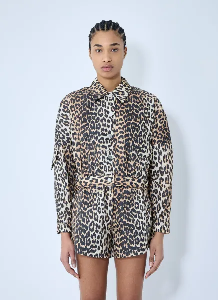 Duchesse Leopard Print Short Jacket