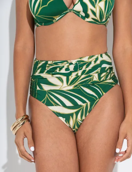 Pour Moi Samoa Printed High Waisted Bikini Bottoms Ivory Mix