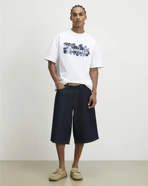 River Island Oversized Cotton Floral Luminis T-Shirt