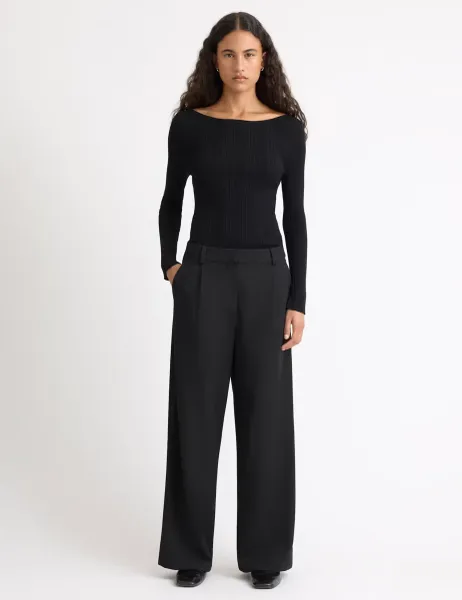 Albaray Tailored Wide Leg Trousers Black