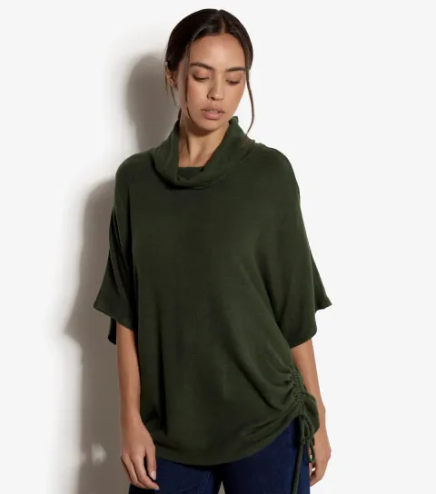 Apricot Women's Dark Green Cowl Neck Soft Touch Knit Top