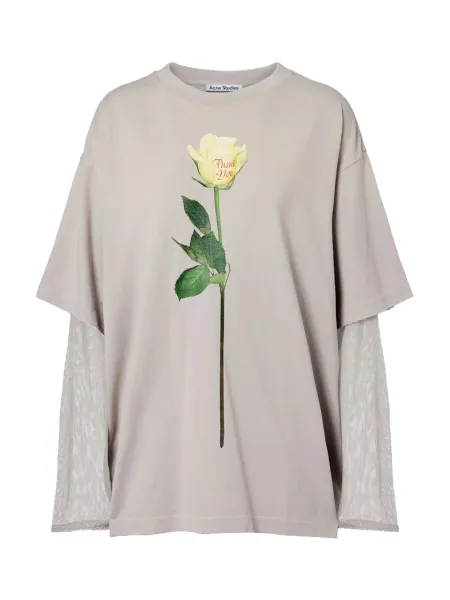 Women Layered T-Shirt Light Grey