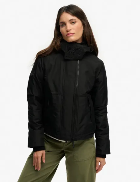 Superdry & Co Water Repellent Hooded Relaxed Jacket Black