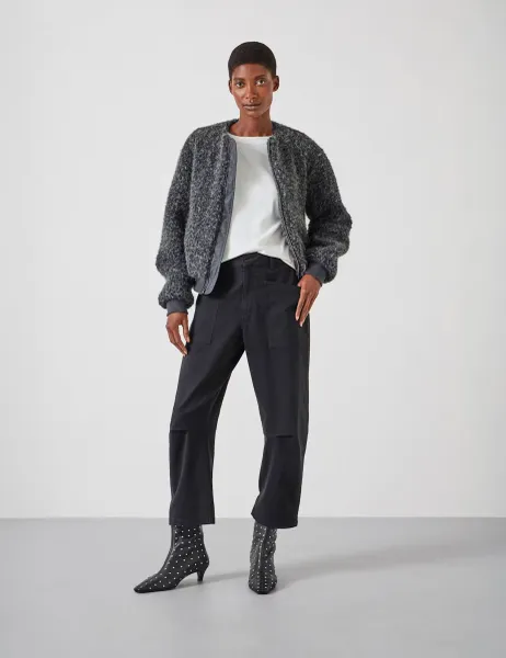HUSH Cordi Cotton Rich Barrel Leg Trousers