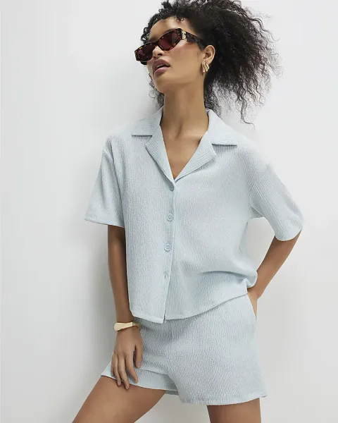 River Island Short Sleeve Textured Shirt