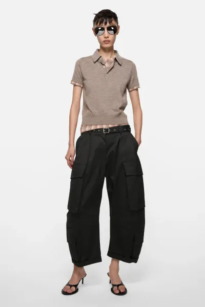 Cargo trousers with belt