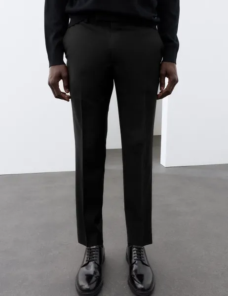 Slim Fit Performance Stretch Suit Trousers Black