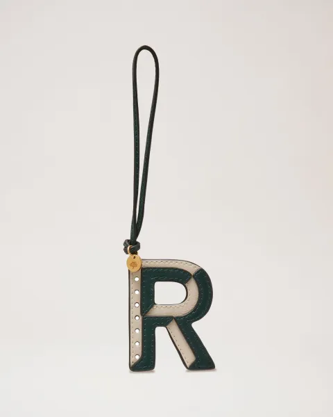 Bi-Colour Leather Keyring- R