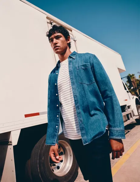 Marks & Spencer Denim Shirt Mid Blue