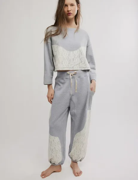 Intimately FP by Free People Sunday Best Cotton Rich Lounge Set Grey