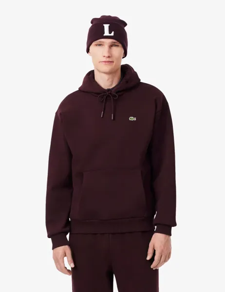Lacoste Cotton Rich Jersey Hoodie Dark Red