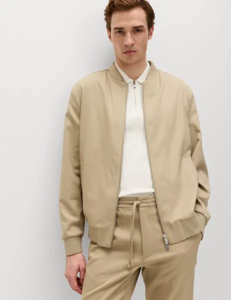 Marks & Spencer Zip-Up Bomber Jacket Sand
