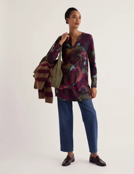 Seasalt Cornwall Cotton Rich Printed Tunic Blue Mix