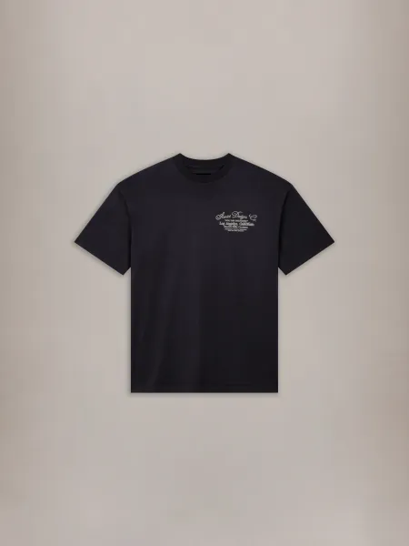 DREAMERS CHAIN STITCH OVERSIZED TEE - Black